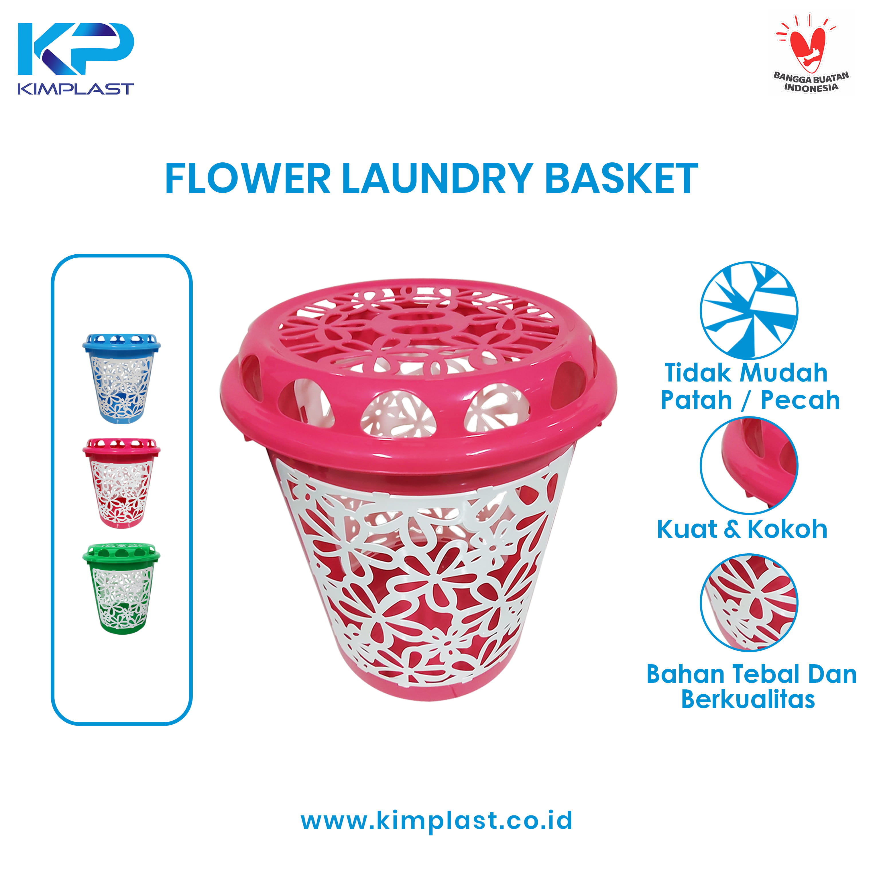 KIMPLAST Flower Laundry Basket