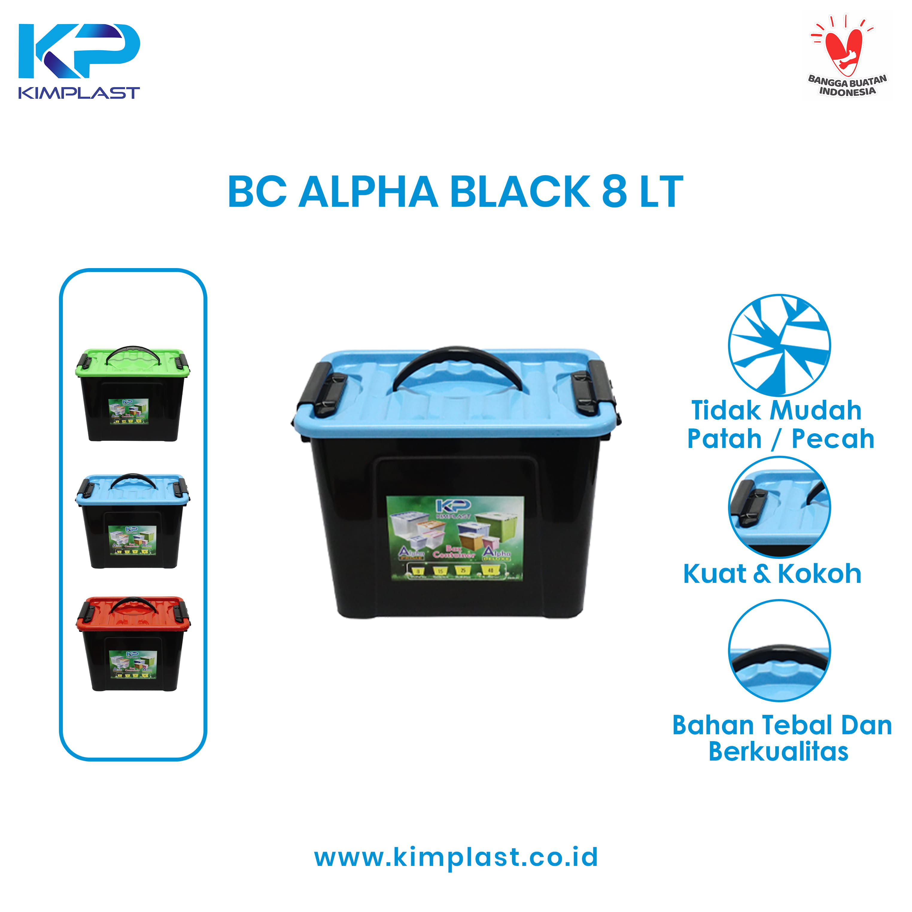 KIMPLAST Box Container 8 Liter Hitam