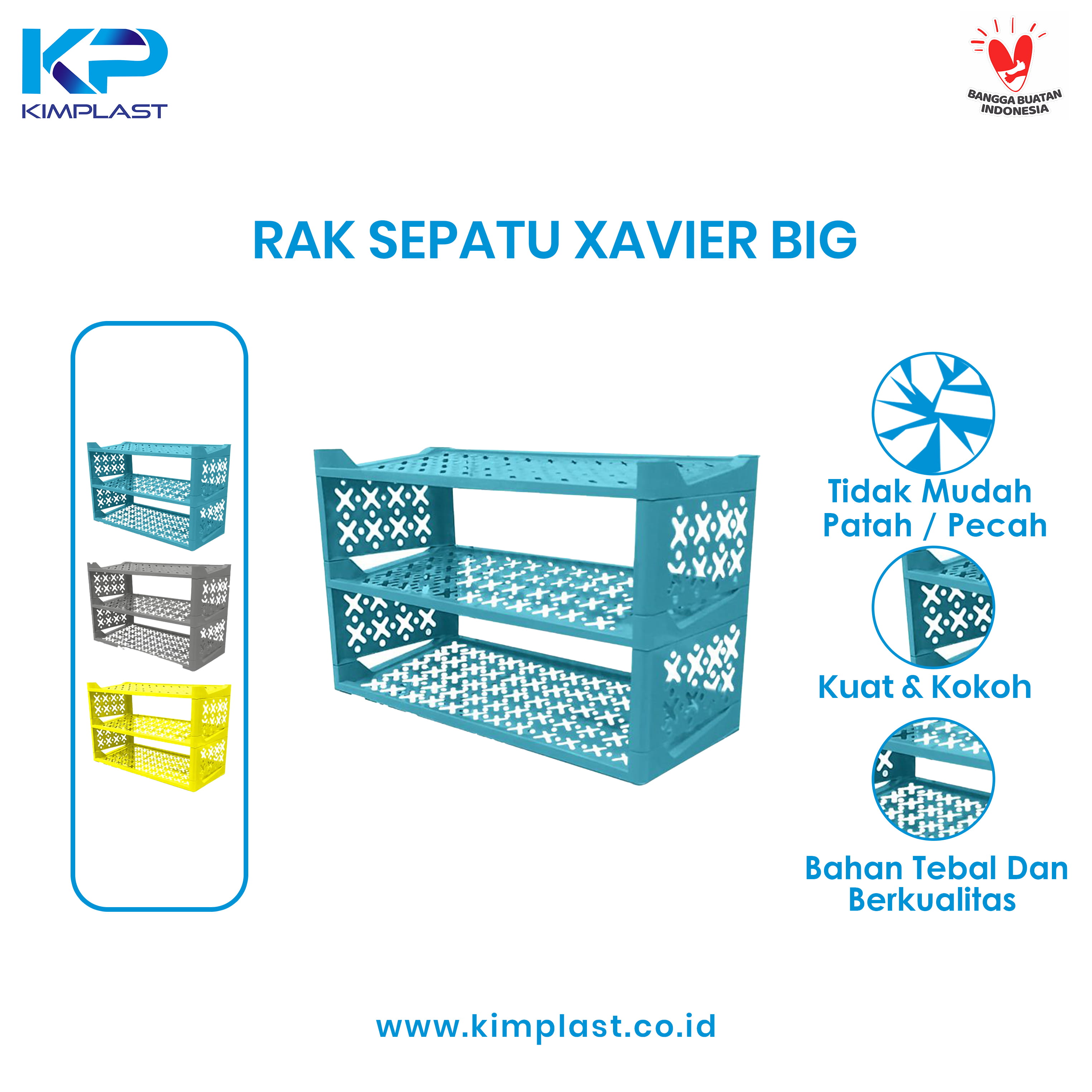 KIMPLAST Rak Sepatu Xavier Big Susun 3