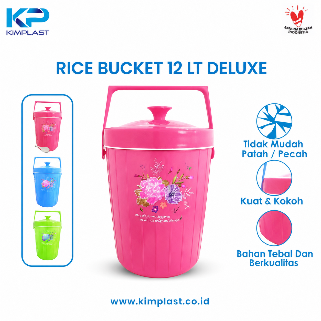 KIMPLAST Rice Bucket 12 Lt Deluxe