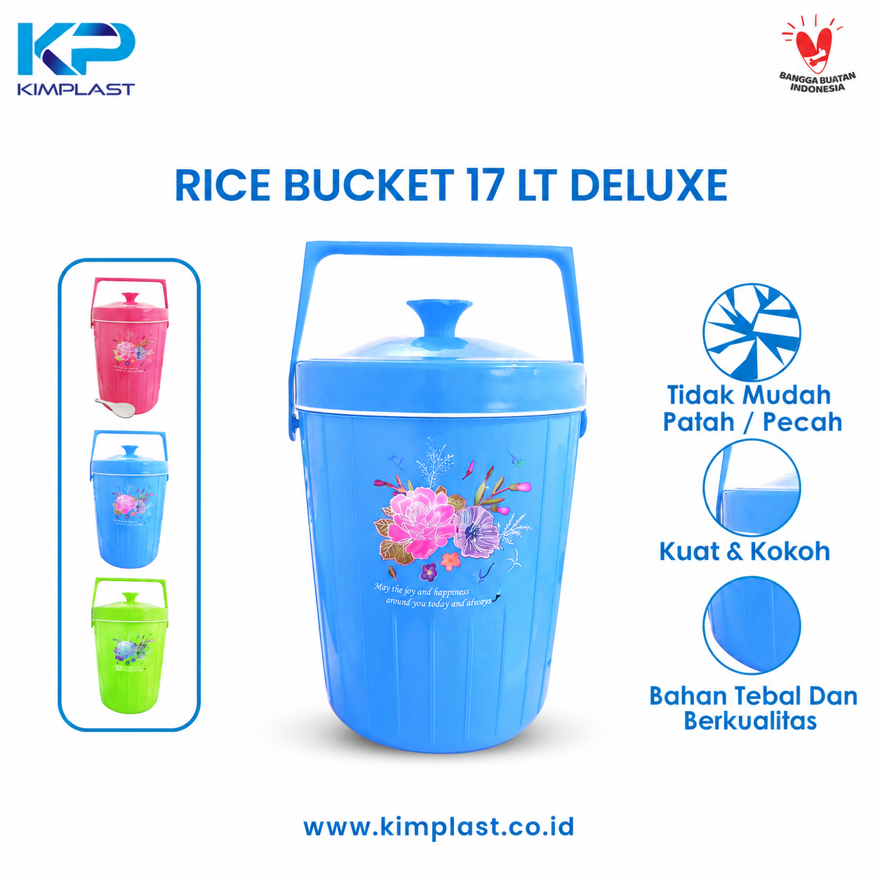 KIMPLAST Rice Bucket 17 Lt Deluxe