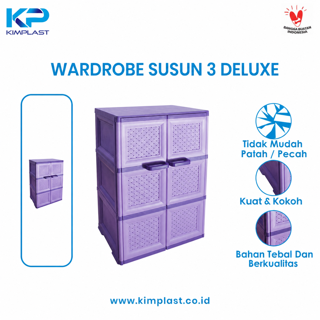 KIMPLAST Wardrobe Susun 3 Deluxe