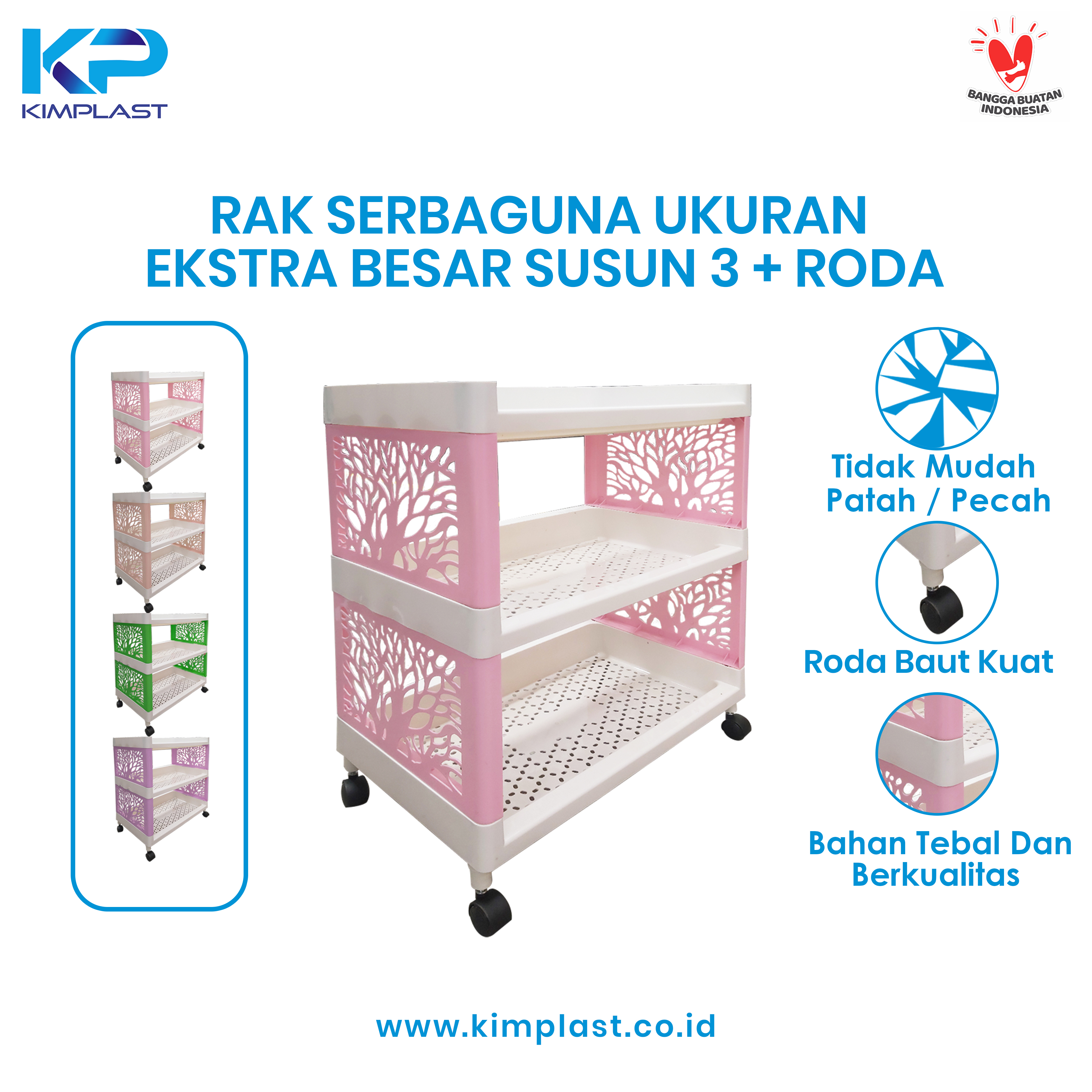 KIMPLAST Rak Serbaguna Ekstra Besar Susun 3