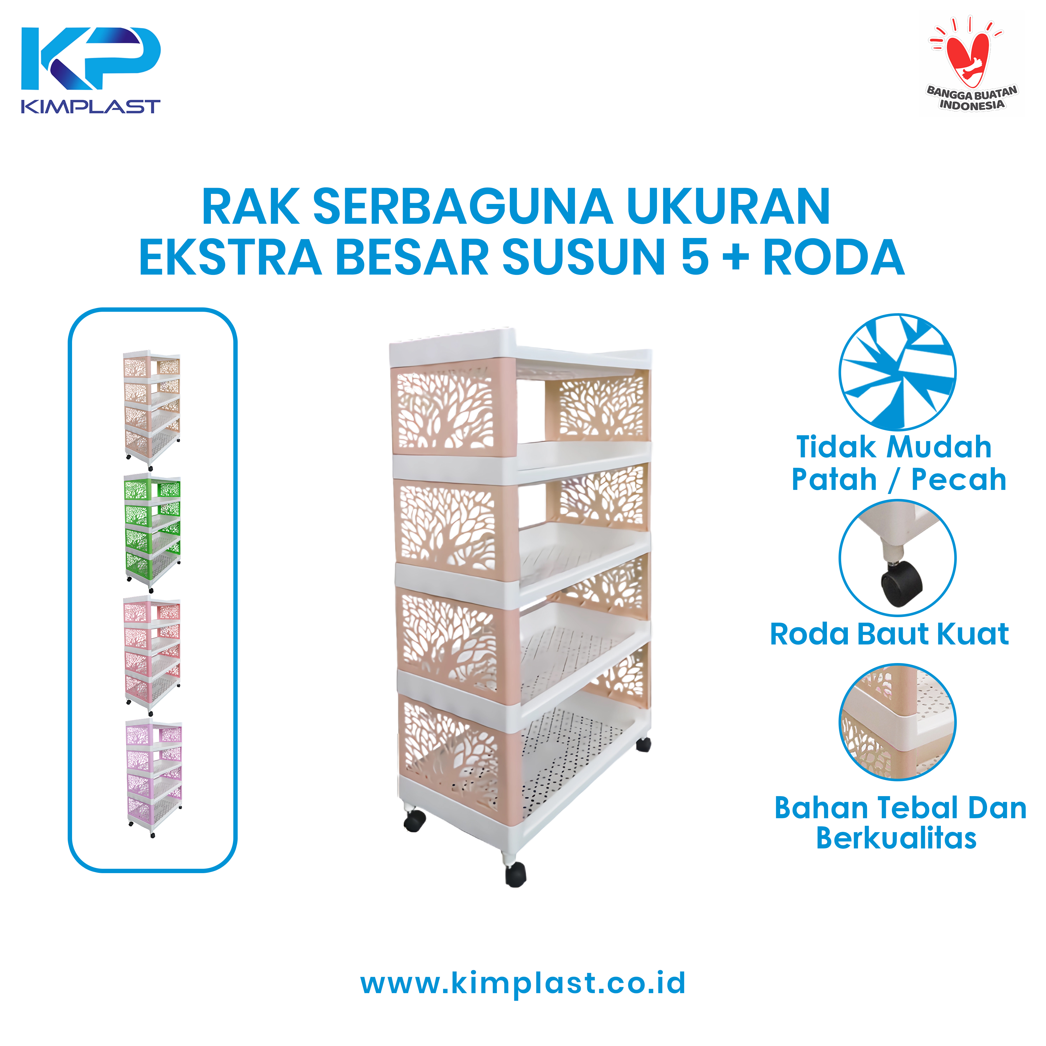KIMPLAST Rak Serbaguna Ekstra Besar Susun 5