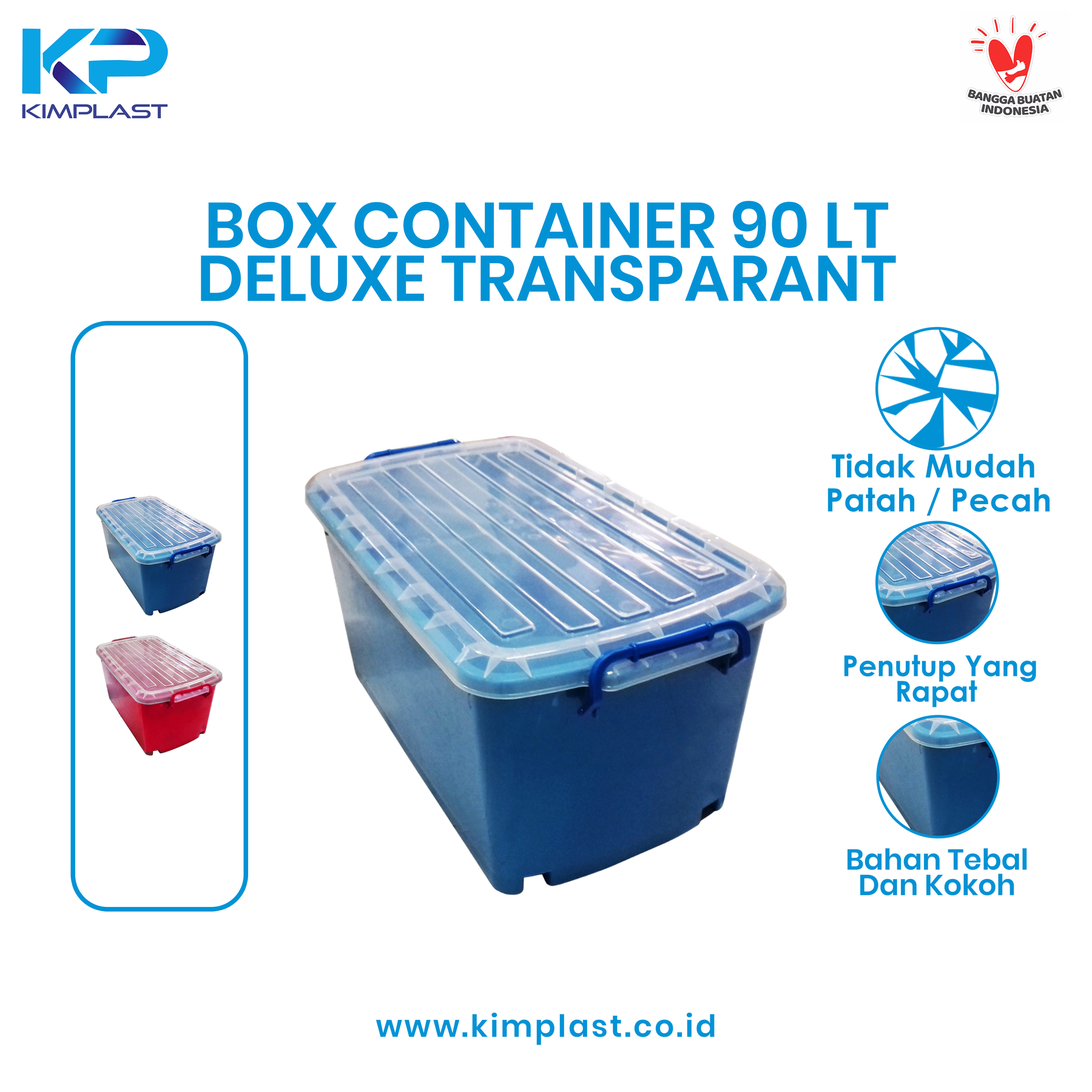 KIMPLAST Box Container 90 Lt Deluxe Transparant